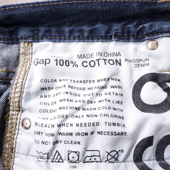 Gap 1969 Standard Jeans Mens 28x30 Blue Dark Wash Straight Leg Preppy Classic - Picture 11 of 11